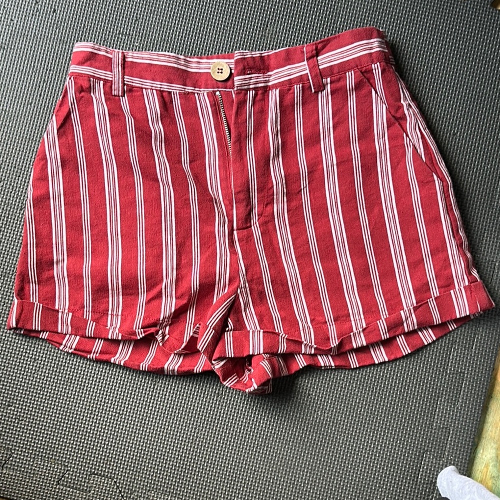 Forever 21 Red and White Bermuda Shorts